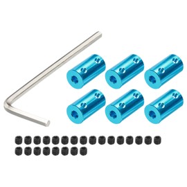 QUARKZMAN 5 mm to 8 mm Shaft Coupling Rigid Coupling Connection L25 mm x D14 mm Aluminium Alloy for 3D Printer DIY Encoder with 32 Screws & Tensioners - Pack of 8
