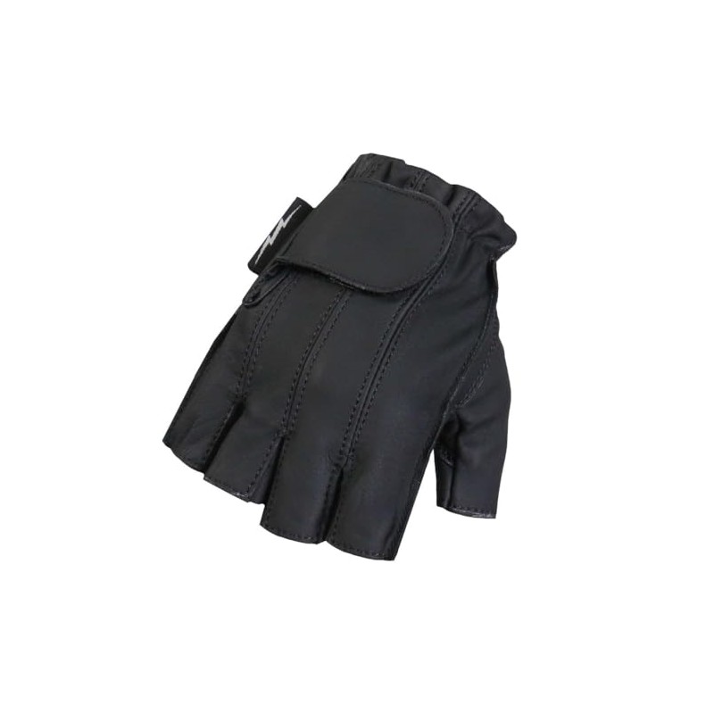 Hot Leathers Midnight Matte Fingerless Leather Gloves GVM1031-3X-Large
