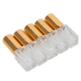 Saluaqui 5ml Refillable Perfume Spray Bottle, Portable Glass Atomizer with Leakproof Aluminum Sprayer, Lightweight, Easy to Use, Good Sealing Effect (3ml+gold nozzle)