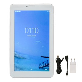 7in Kids Tablet for Android 10 2GB RAM 32GB ROM Octa Core CPU HD IPS Touch Screen 2.4G 5G Dual Band WIFI 100‑240V Black EU Plug