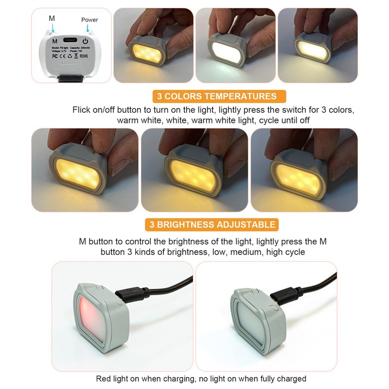 Magnetic Fill Light for OSMO Pocket 3, Video Light with