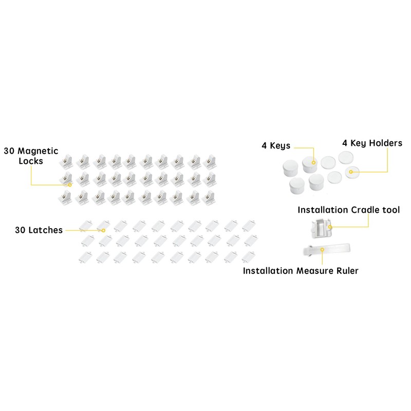 Vmaisi Magnetic Cabinet Locks for Babies (Standard, Count, 30.00)