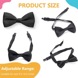 NANXJIUR Boys' Braces Bow Tie Sets, Elastic Y Design with Strong Clips, Children's Bow Tie Sets, Baby Adjustable Braces for Children from 1-8 Years, black