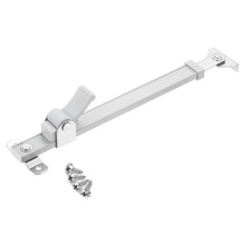 sourcing map 1Pcs 15 Inches Window Hinges, Stainless Steel Casement Window Stays, Adjustable Friction Stay Hinges Window Brace with Screws, Silver