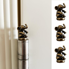 SWNACOR 3 Pcs Brass Elephant Hinge Heads Decorative Topper, Magnetic Hinge Head Toppers, Fun Bird Gifts for Women Mom Grandma Wife, Vintage Bird Statue Door Hinge Head Home Decoration