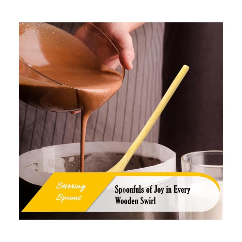 Premium 5-Piece Wooden Spoon Set. Kitchen Essentials - Oval Wood