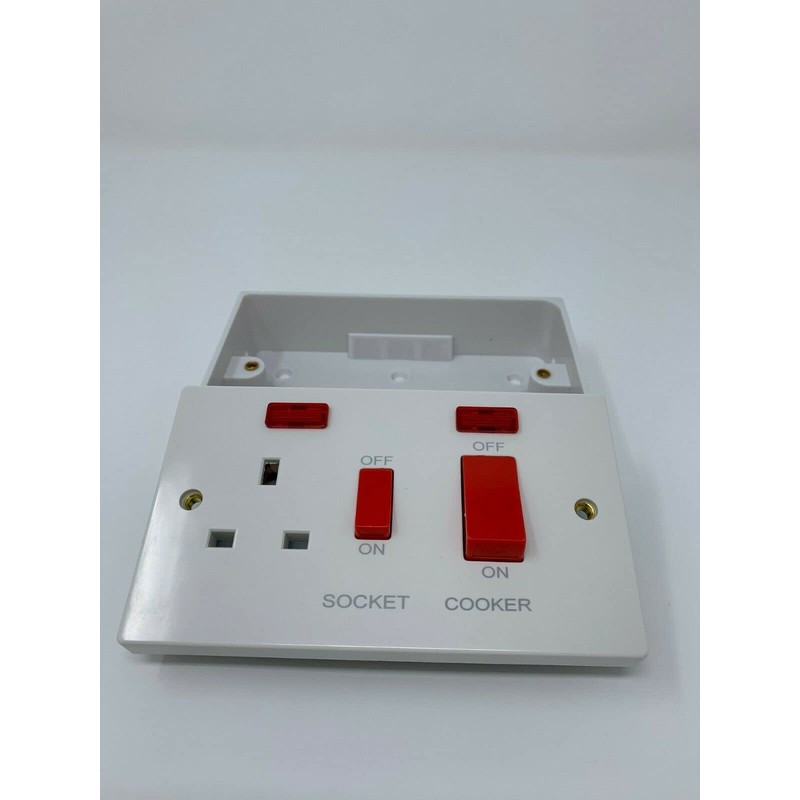 Mr Gadget's Solutions* 45 AMP Double Pole Cooker Socket/Switch with