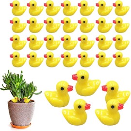 YSTrillion Mini Duck Figures, Pack of 100 Mini Ducks Miniature Resin Ducks, Mini Resin Ducks for Crafts for DIY Potting Micro Landscape Decorations Supplies