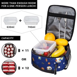cuesr Football Lunch Box Kids Boys Insulated Cooler Thermal Cute Lunch Bag Tote for School