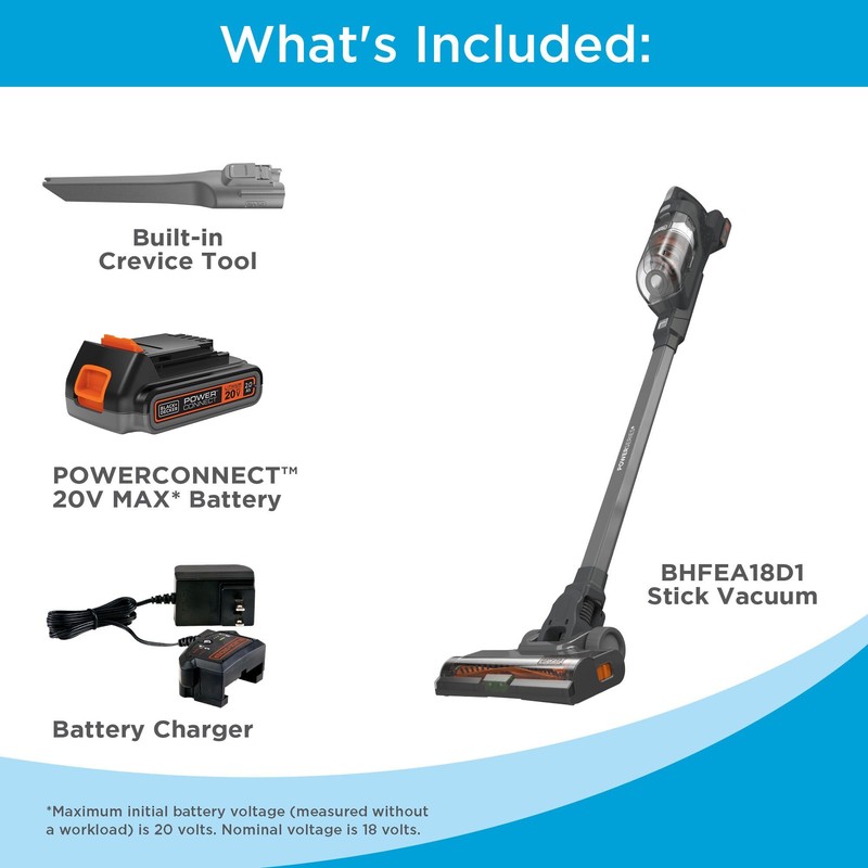 BLACK+DECKER POWERSERIES 20V MAX Cordless Stick Vacuum Cleaner, Household Vacuum