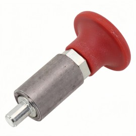 Mushroom -Shape Red Handle Locking Spring Loaded Pull Pin /Pop Pin Shank,Steel Tire Carrier Pin Handle Knob Round Nut (1Pack, 10mm 2/5" Diameter)