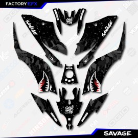 Factory EFX Black Savage Camo Racing Graphics kit fits Yamaha Raptor 125 250 11-25 decals