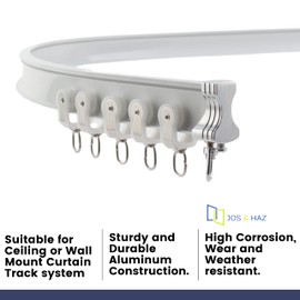 Jos & Haz End Caps for Flexible Bendable I Profile Curtain Track Ceiling or Wall Mount Curtain System End Stop for Room Divider Sliding Curtains RV Rail Cap (4 pcs)