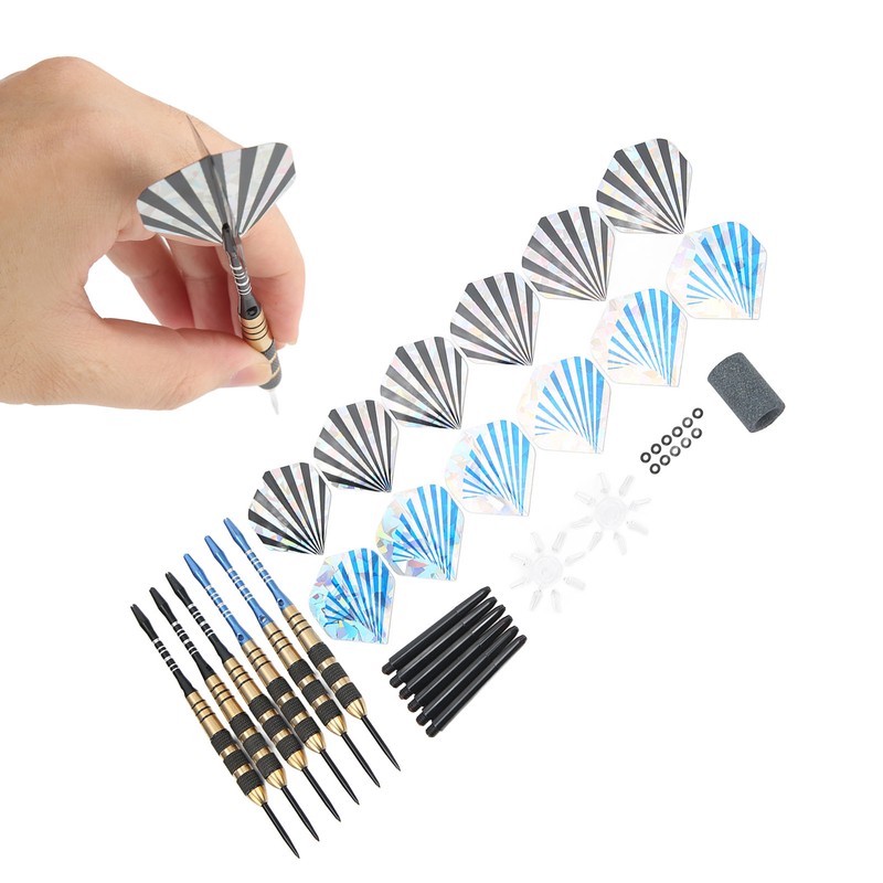 6Pcs Darts Professional Exquisite Stainless Steel Tip Darts Set with