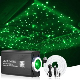 Starlight Headliner Kit 300pcs – Gift Idea | 16W RGBW Fiber Engine, Twinkle, App Control, Music Sync, Easy Install for Car & Home