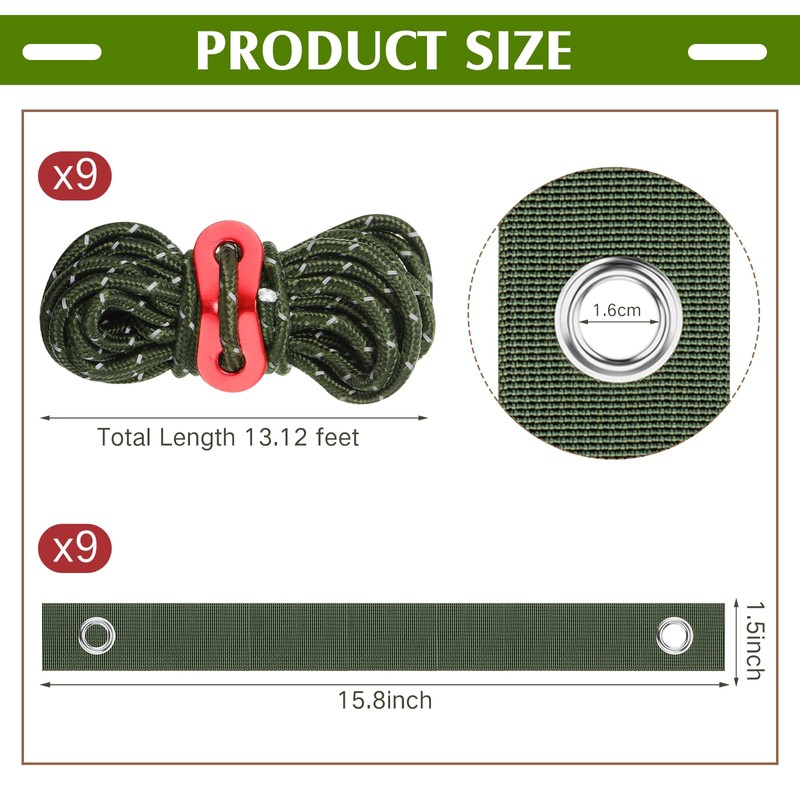Sintuff 9 Set Heavy Duty Tree Stake Kit 15.75 Inches/