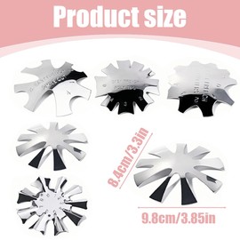 SGERUFZ 5 Pieces Stainless Steel Edge Trimmer Smile Line Manicure Tool Set, Nails Stencil Nail Edge Trimmer, Edge Cutter Metal Stencil Cutter for Acrylic Modelling Smile Cut
