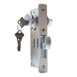 Storefront Commercial Aluminum Door Sliding Door | Mortise Hook Bolt Deadbolt Lock with Key Cylinder & Thumbturn | Hookbolt Key Thumbturn Combo, 1-1/8" Backset, Aluminum and Duronotic (AL)