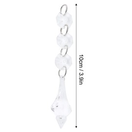 Tomotato Pack of 10 Crystal Pendants, Conical Acrylic Chandelier Pendants, Irregular Bead Decoration for DIY Lamps Decoration (Transparent)
