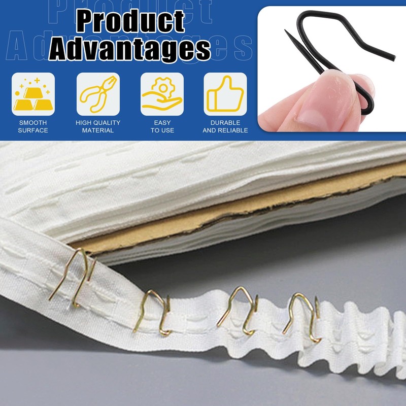 Glarks 58Pcs 1 Inch Sliver Metal Curtain Hooks, Rustproof Heavy