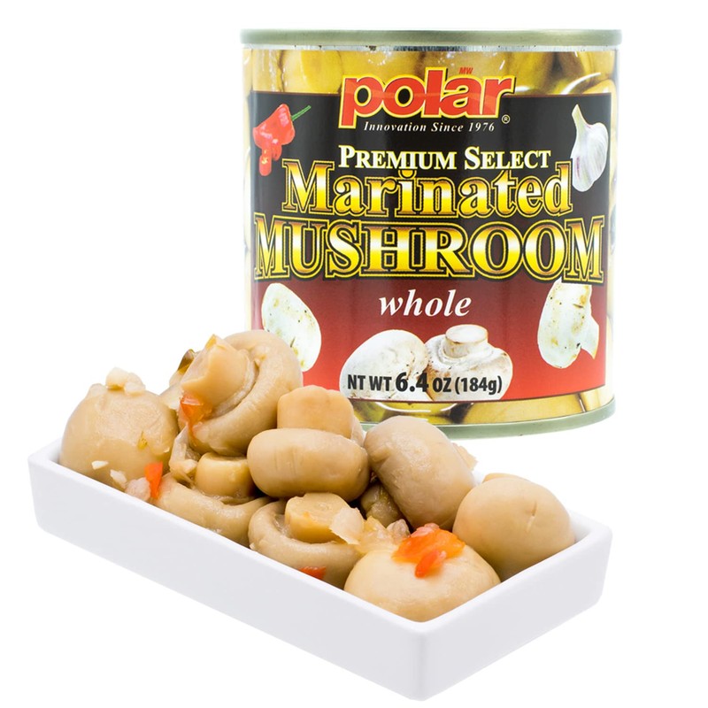 MW Polar Premium Select Whole Marinated Mushrooms 6.4oz (Pack of