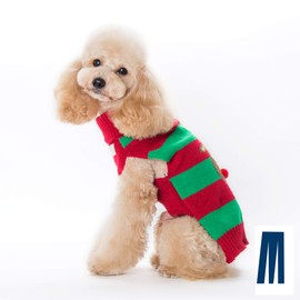 Mikayoo Dog Christmas Sweater - Cat Holiday Sweaters, Legless Design Keep Warm and Move Freely, Holiday Festive Sweater for Small Dogs or Cats (Red Deer XS)