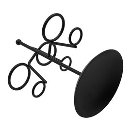 ZONADAH Black Iron Ice Cream Cone Holder Stand with Base 3 Holes Metal Baking Cooling Rack to Display Snow Cones Rolls Popcorn Candy French Fries