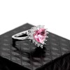 Uloveido Girl's White Gold Plated Heart Shape Pink Crytal Rings