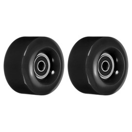 PATIKIL 32 x 58mm Rueda Patín Ruedas con Rodamientos, 2 Paquete 82A Quad Patín Reemplazo para Doble Hila Patín Monopatín Interior o Exterior, Negro
