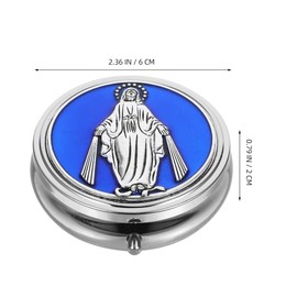 Warmhm Virgin Rosary Prayer Bead Box Vintage Jewellery Box for Necklace and Earring Storage Trinket Case for First Holy Communion Catholic Prayer Beads