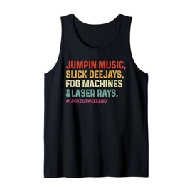 Jumping Music Slick Deejays Fog Machines Laser Rays Party Tank Top