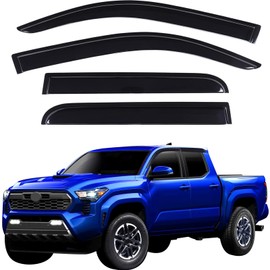 Aunginsy Side Window Rain Guards Visor Deflectors Compatible with Toyota Tacoma 2024 2025 Car Front Rear Channel Window Rain Guard Visor Weather Shield Deflector Vent Door Visor Trim Cover Accessories