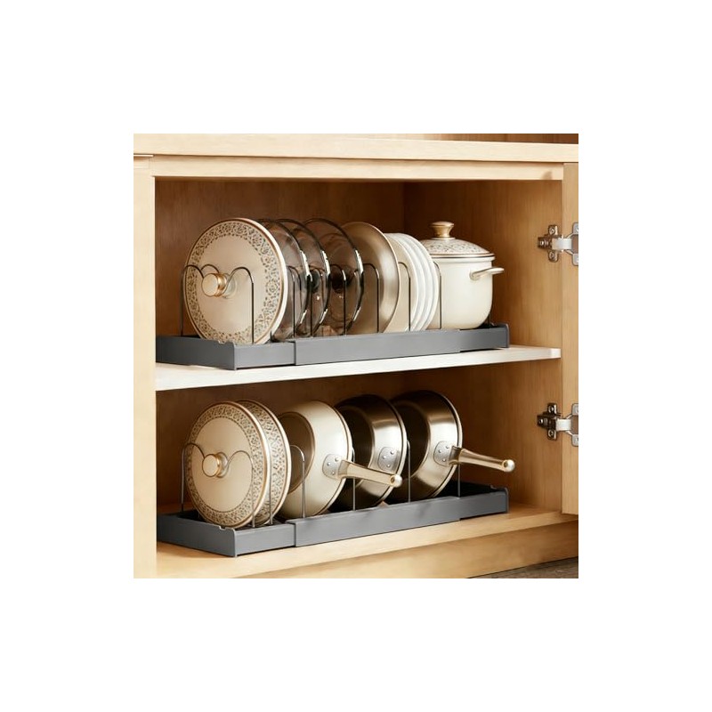 Pot Lid Holder, Lid Holder, Adjustable Pans Organiser, Lid Holder,
