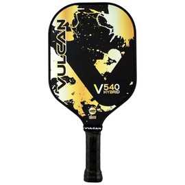Vulcan | V540 Pickleball Paddle | Hybrid Performance | Polypropylene Core - Carbon Fiber Surface | USAP Approved | Gold Splatter