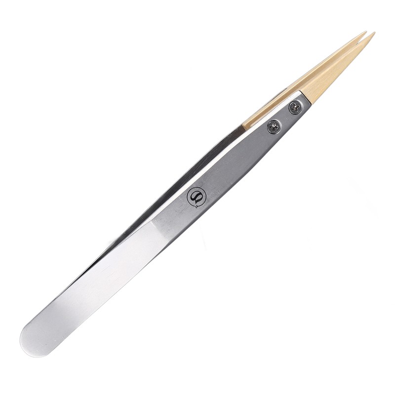 Anti Magnetic Tweezers with Replaceable Pointed Wooden Tips Watch Repair