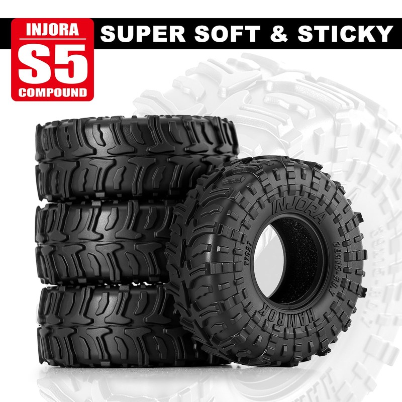39 * 15mm 0.7" HAMROK Tires for 1/30 Axial SCX30
