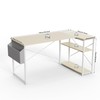 TIQLAB L Shaped Computer Desk with Power Outlets, 40 Inch