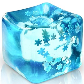 Stress Balls Ice Cube with Snowflakes Inside for Your Best Mellow and Chill, Snow Pieces Silent Nice Square Shape Anxiety Sensory Squishy Fidget Toy Slow Rise, Classroom Prizes, Calming Kids Adults