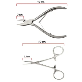 Kit Podólogo Aashta 1 Alicate, 1pinza Mosquito, 2 guiadores 1 cucharilla doble punta