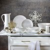 Euro Ceramica Fez Collection Stoneware Durable White 16-Piece Double Bowl