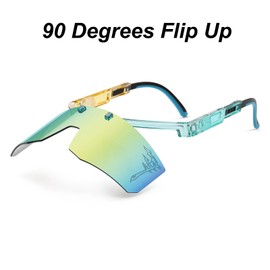 FIXEROS Flip Up Kids Sunglasses Youth Baseball Sunglasses UV400 Sports Sun Glasses For Boys Girls Children TR90 Shades (VY3)