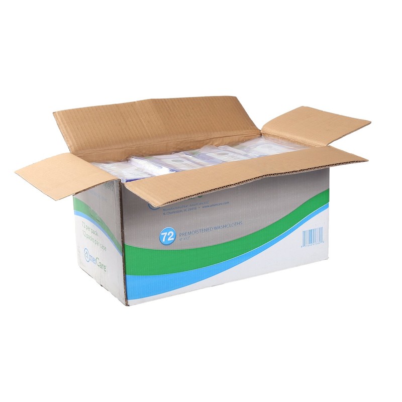 AmerCare 8 Inch x 12 Inch Premoistened Washcloths, Case of