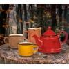 Abbott Collection Enamel Look Ceramic Teapot - Red, 32oz (9"L)