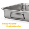 Tifanso Stainless Steel Roasting Pan - Heavy Duty Turkey Roasting
