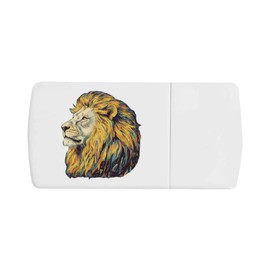 'Lion Portrait Side View' Pill Box with Tablet Splitter (PI00035009)