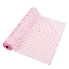 Light Pink & White Gingham Printed Table Cover Small Checks Disposable Tablecloth Roll 100-Ft L x 40" W