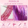 HASTHIP® 6 extensiones de cabello con purpurina y clip, color