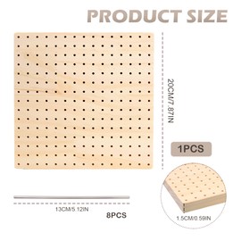 Mritrit 20cm Granny Square Blocking Board for Crochet and Pins, 7.9" Wooden Block Boards with 8 Stainless Steel Pegs for Beginners Knitting Projects