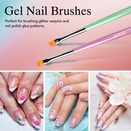Nail Art Brushes for Gel Nail Art Nail Design Brush Tools Dual-Head Pen Painting Set Include Nail Extension Gel Brush Nail Art Liner Brush Nail Dotting Pen for DIY Manicure Gel Polish