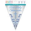 Unique 82094 Foil Communion Bunting-2.74 m-Blue Holy Cross Religious Party-1